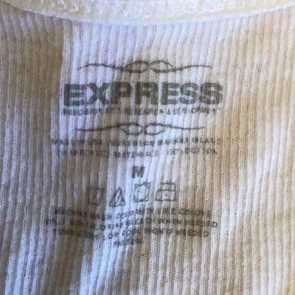Express 100% cotton grandpas tank white with pink graphics (Unwrap Me).  Size m. - Picture 2 of 4